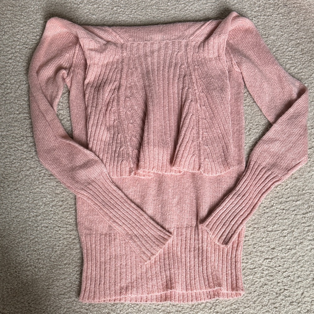 J. Crew Women's Pink Off-Shoulder Sweater